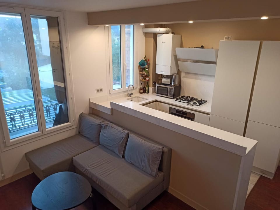 Kitchen or kitchenette, Living room, Seating area, Dining area, oven, stove