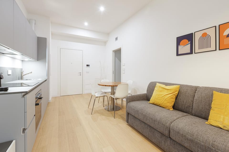 Kitchen or kitchenette, Living room, Seating area
