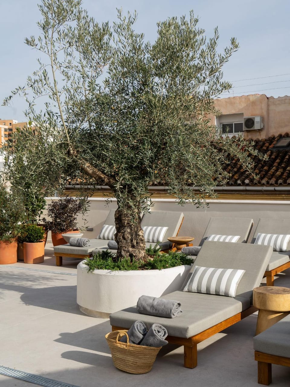 Swimming pool, sunbed