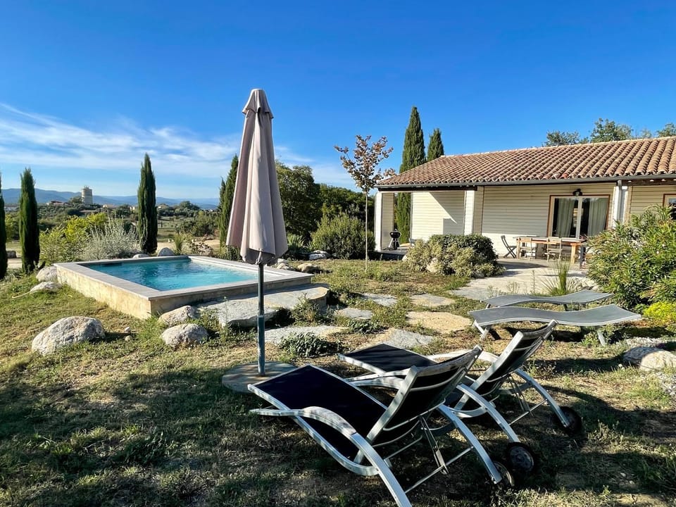 Patio, Natural landscape, Mountain view, Pool view, sunbed