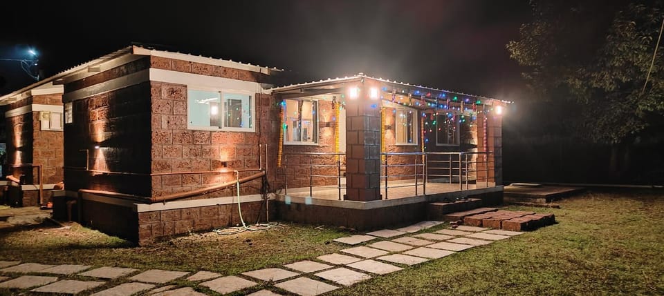 Property building, Night, Garden, Garden view