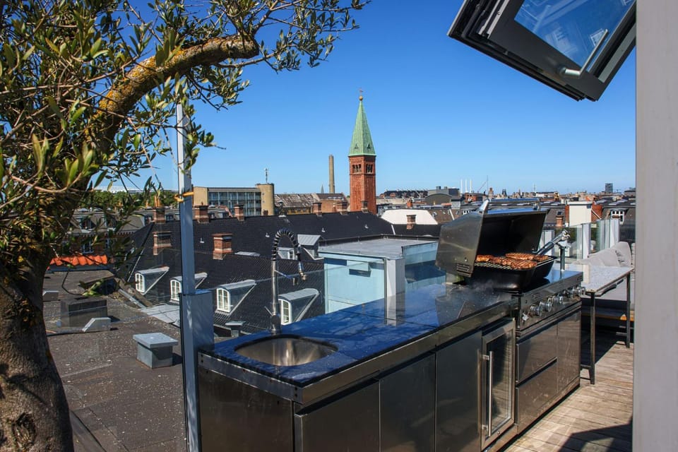 Summer, BBQ facilities, Balcony/Terrace, City view, furniture, kitchen