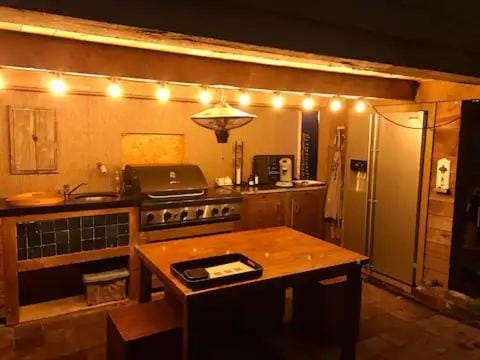 Kitchen or kitchenette, minibar, oven, stove