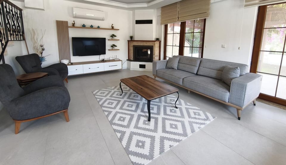 Living room, Seating area, air conditioner