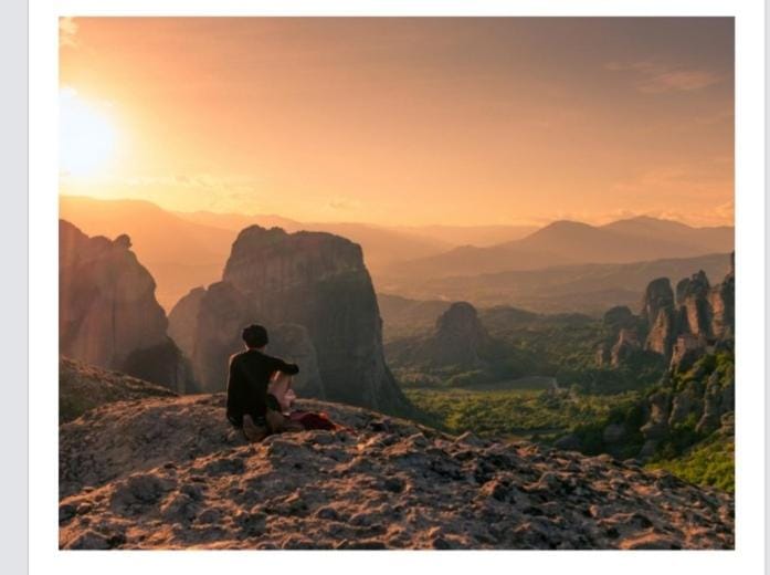 People, Mountain view, Sunset