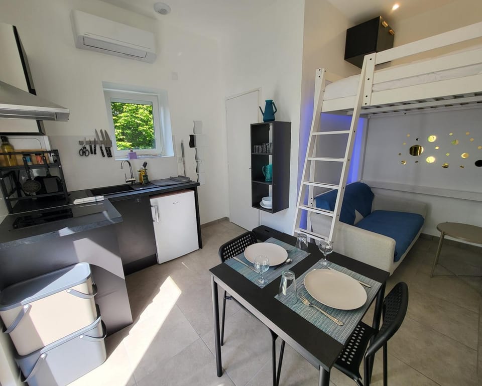 Living room, kitchen