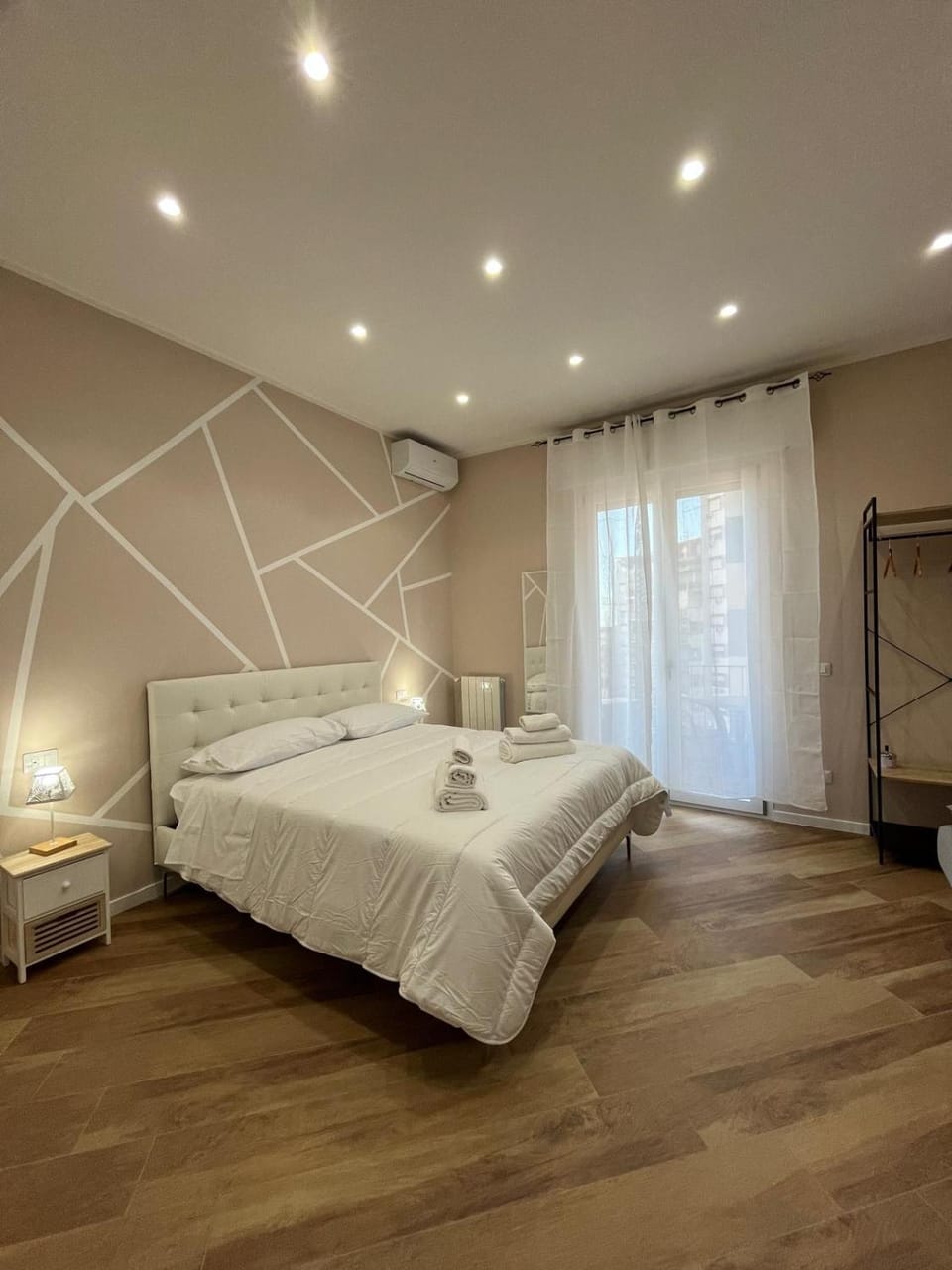 Bed, Photo of the whole room, Bedroom, towels, wardrobe