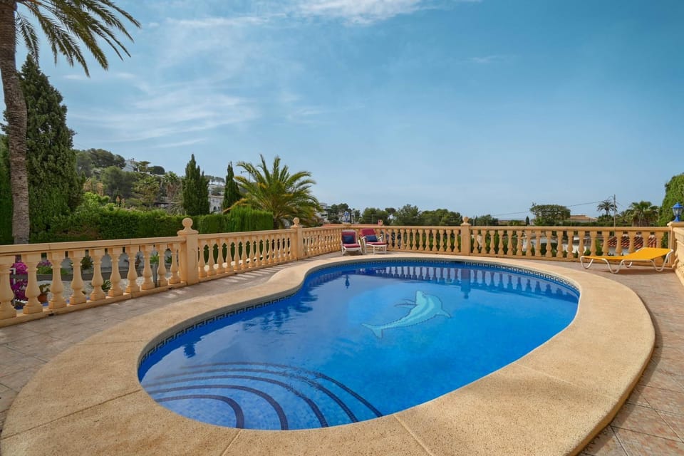 Property building, Living room, Swimming pool