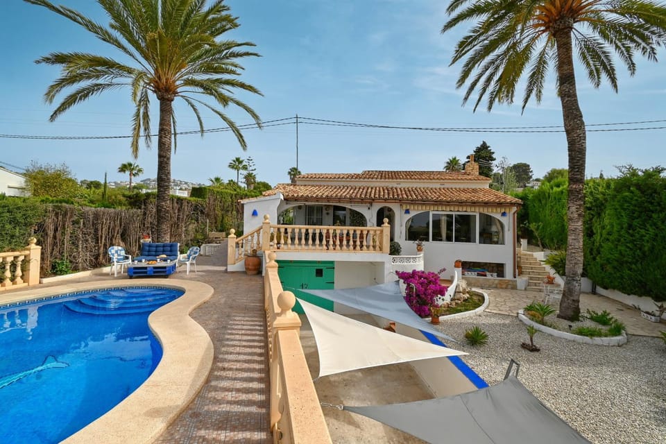 Property building, Living room, Swimming pool