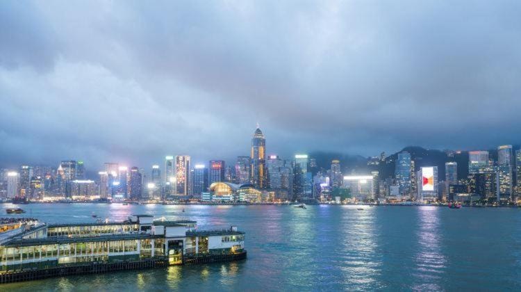 Nearby landmark, Night, City view, Sea view