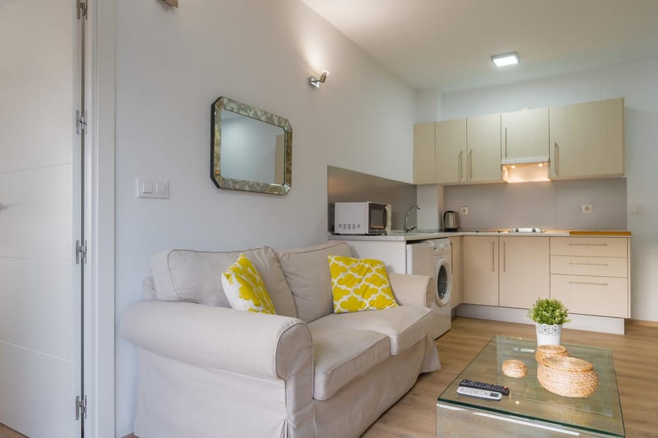 Kitchen or kitchenette, Living room, stove