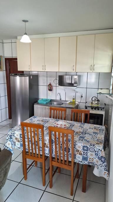 Kitchen or kitchenette, Dining area, microwave, oven, stove, toaster