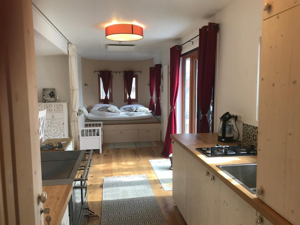 Bed, Kitchen or kitchenette, Photo of the whole room, Bedroom