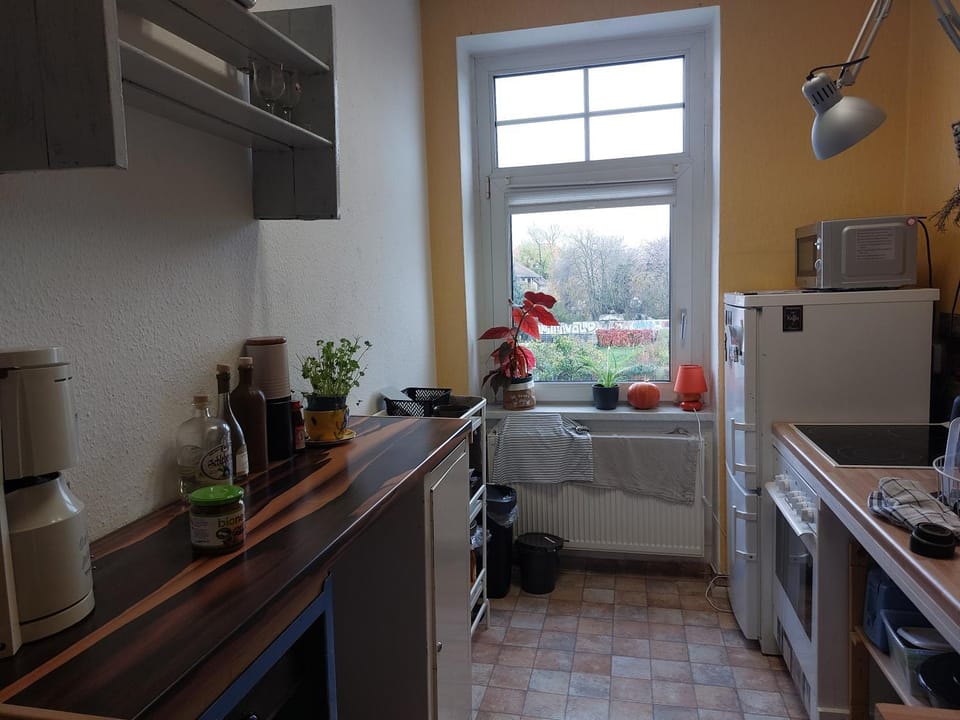 Kitchen or kitchenette, dishwasher, oven, stove