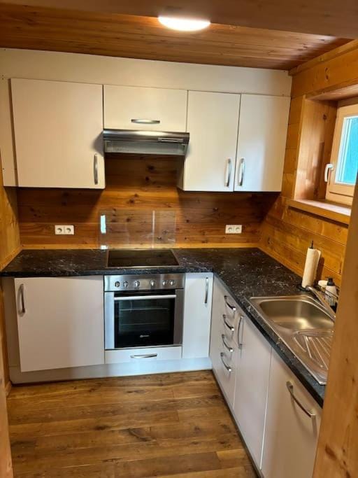 Kitchen or kitchenette, dishwasher, oven, stove