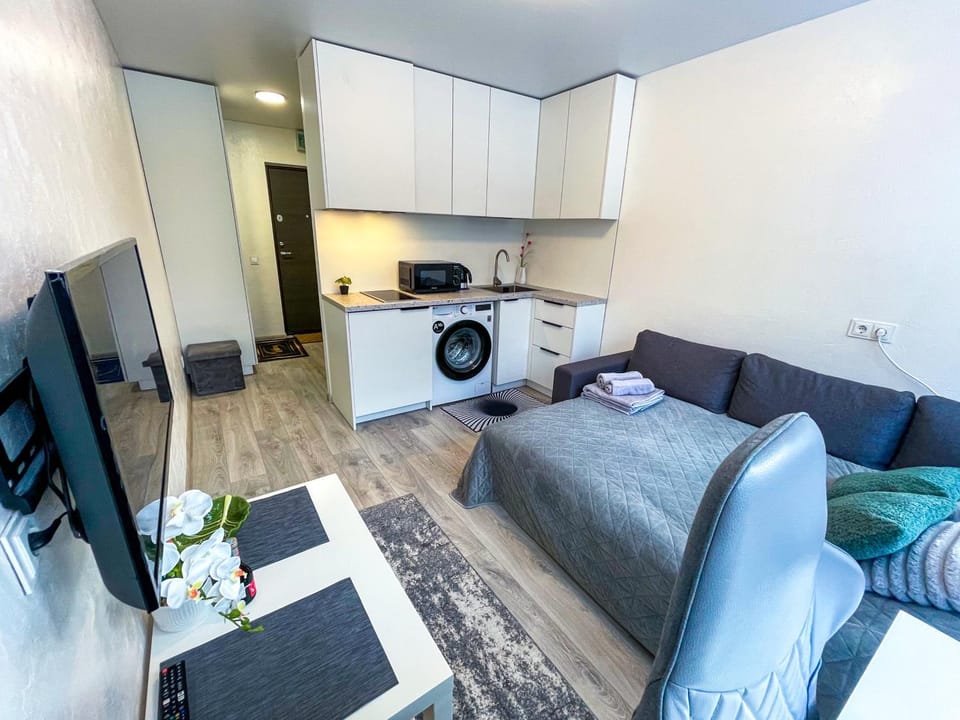 Kitchen or kitchenette, Living room, Diving, microwave, washing machine, washing machine, kitchen