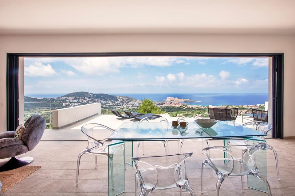 Natural landscape, Living room, Dining area, Mountain view, Sea view