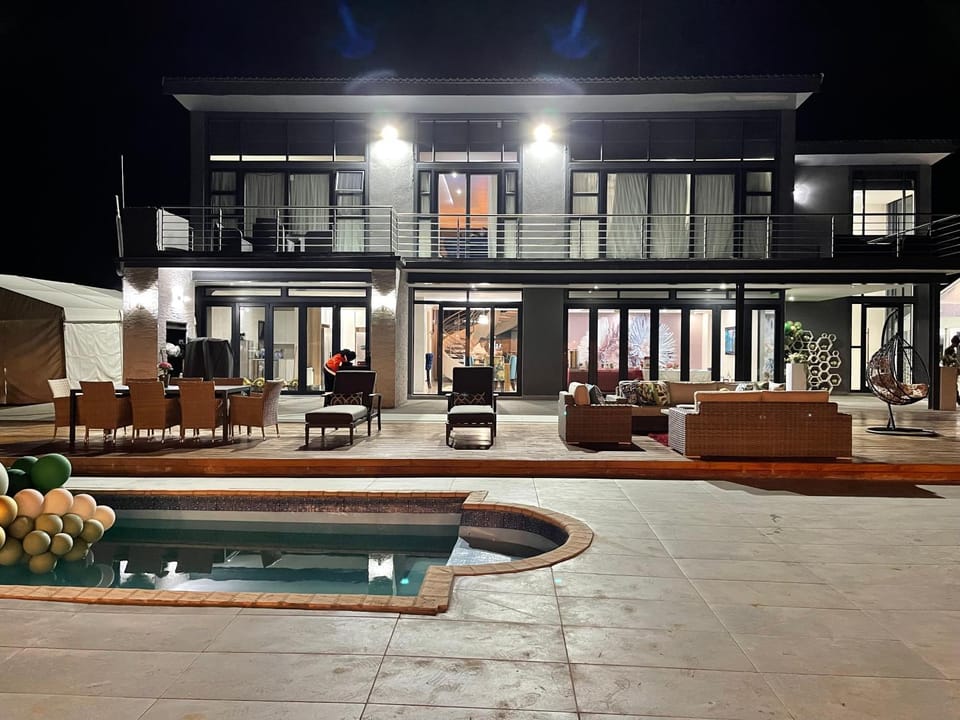 Patio, Night, Swimming pool