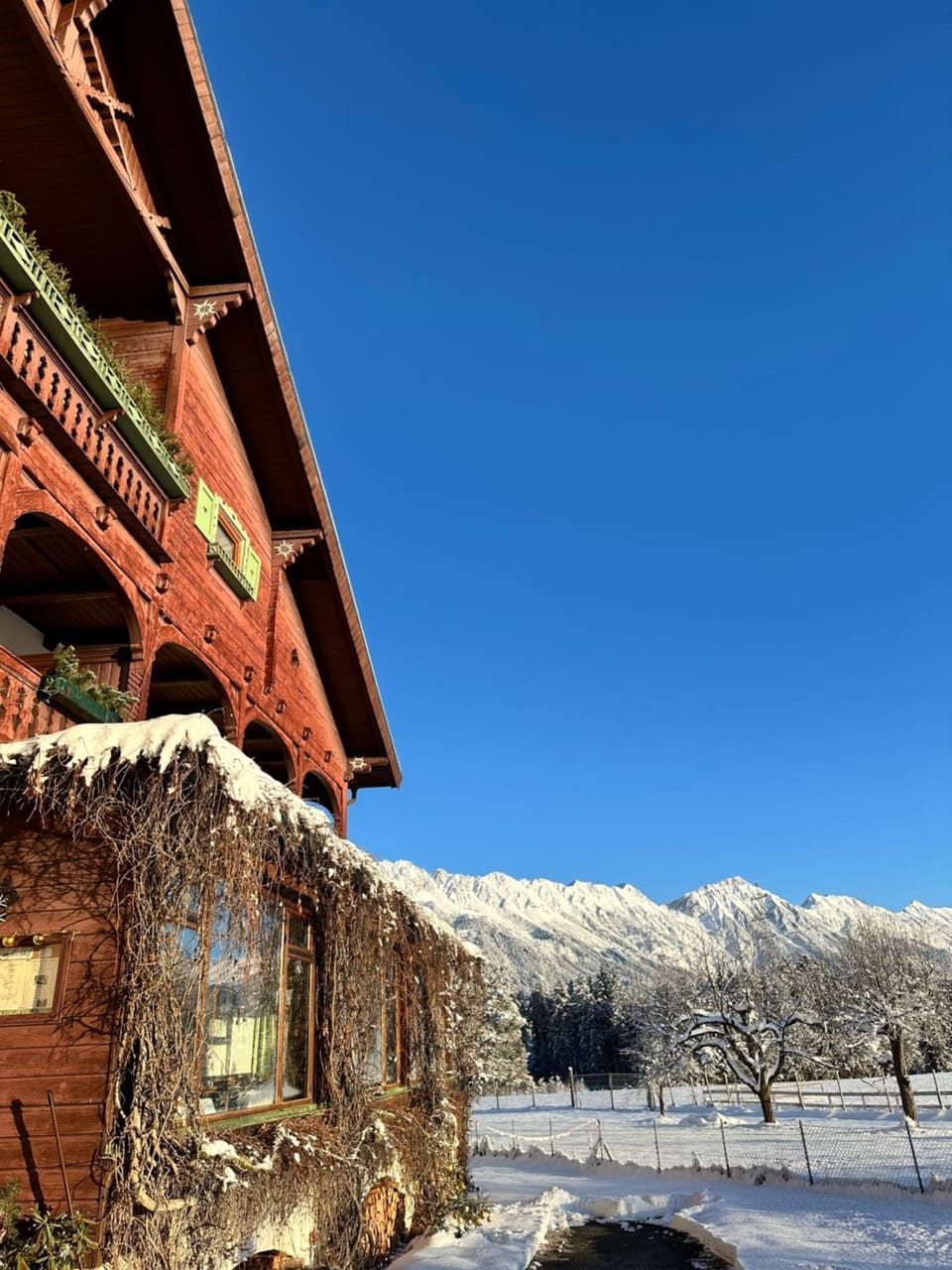 Property building, Natural landscape, Winter, Mountain view
