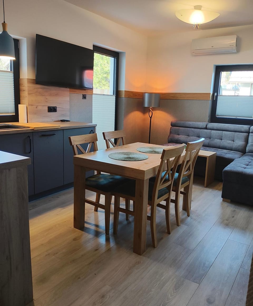 Bed, TV and multimedia, Kitchen or kitchenette, Living room, Seating area, Dining area