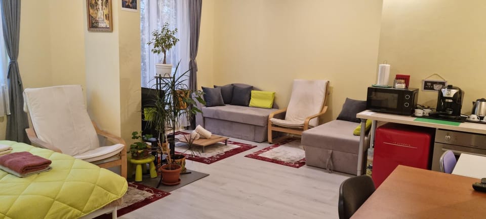 Bed, Coffee/tea facilities, Kitchen or kitchenette, Seating area