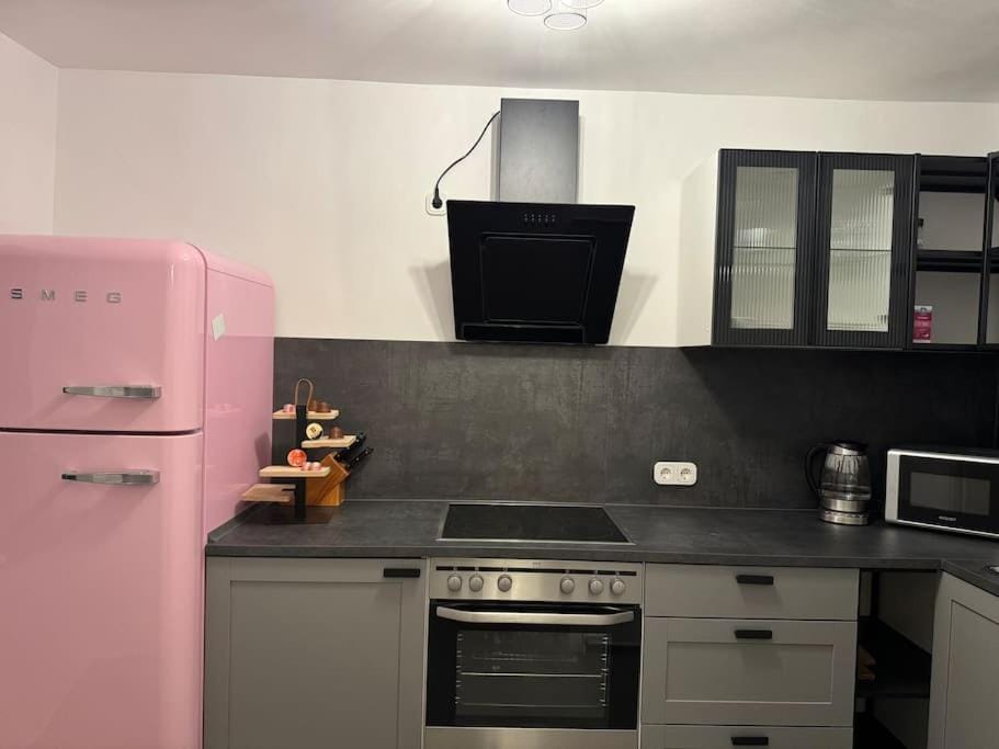 Kitchen or kitchenette, oven, stove, toaster