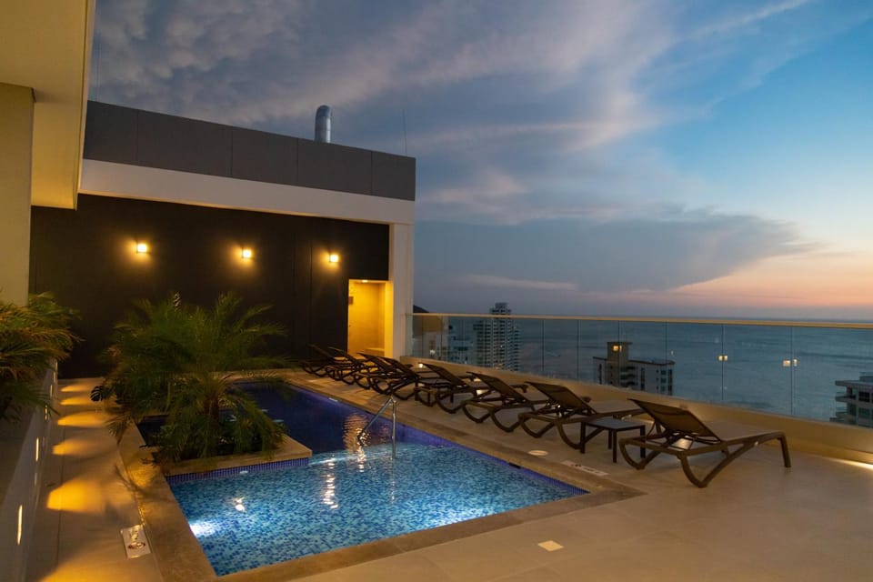 AMBAR ROCA - Rooftop Vista al Mar - CoWorking - Gym Apartment in Gaira