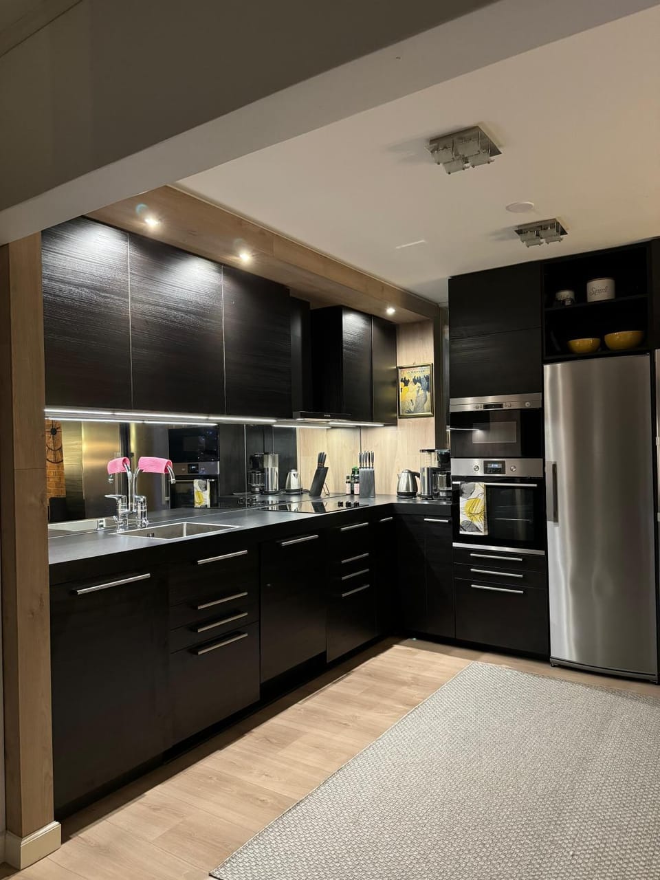 Kitchen or kitchenette, dishwasher, oven, stove, toaster