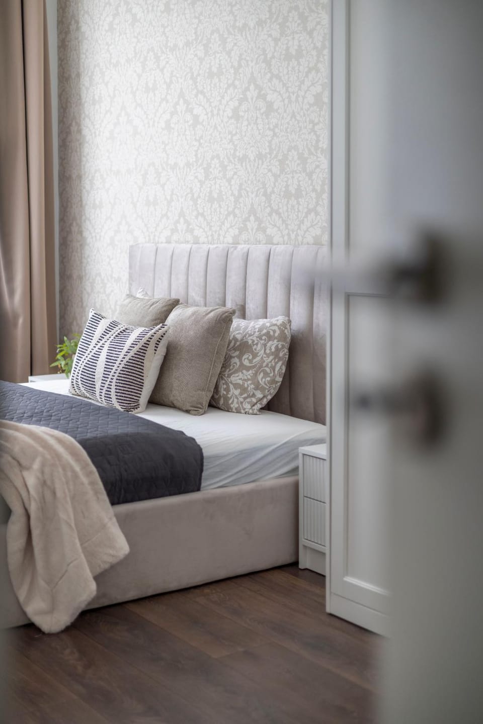 Bed, Decorative detail, Bedroom