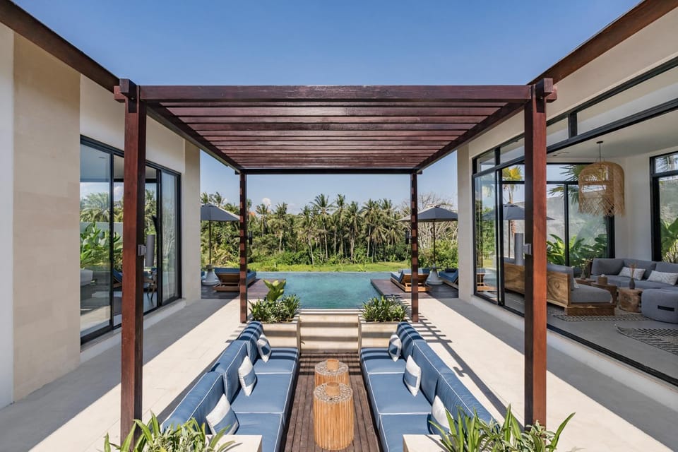 Patio, Seating area, Pool view, Swimming pool