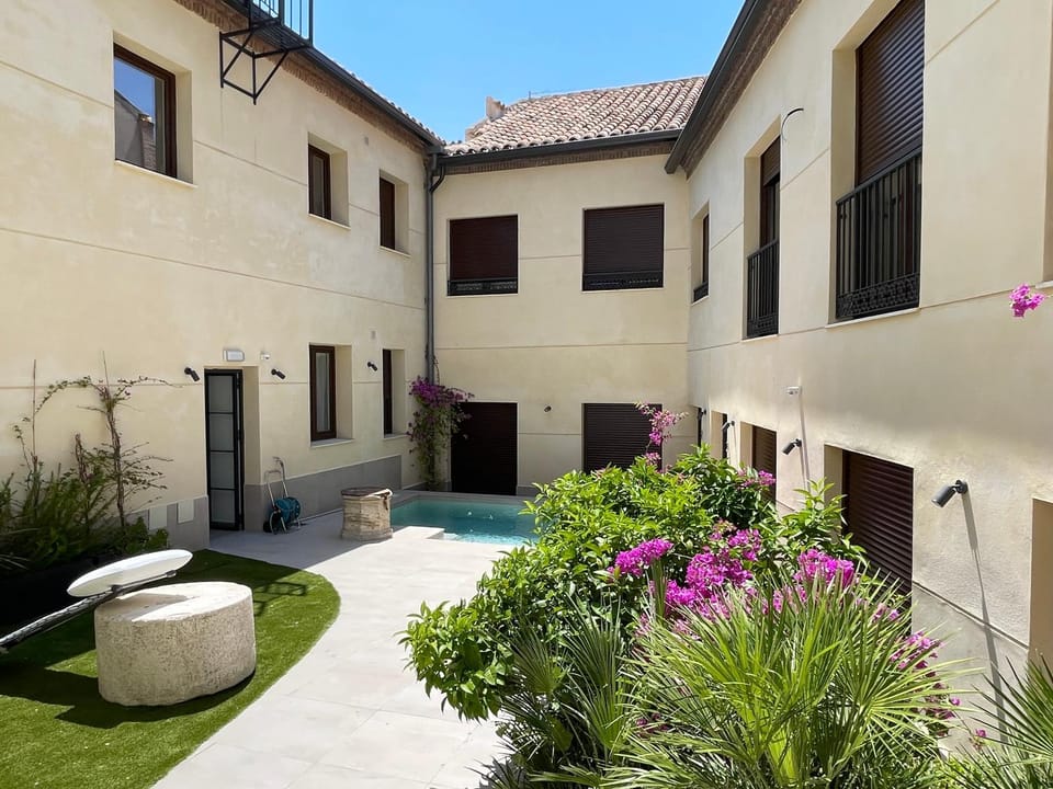 Property building, Patio, Day, Garden, Garden view, Pool view, Swimming pool