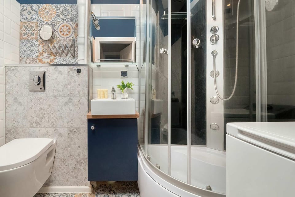 Shower, Toilet, Bathroom, hair dryier, washing machine
