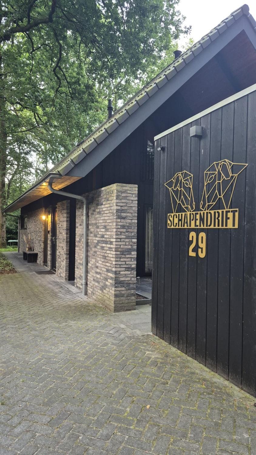 Boshuis midden in het bos met houtkachel in Appelscha House in Drenthe (province)
