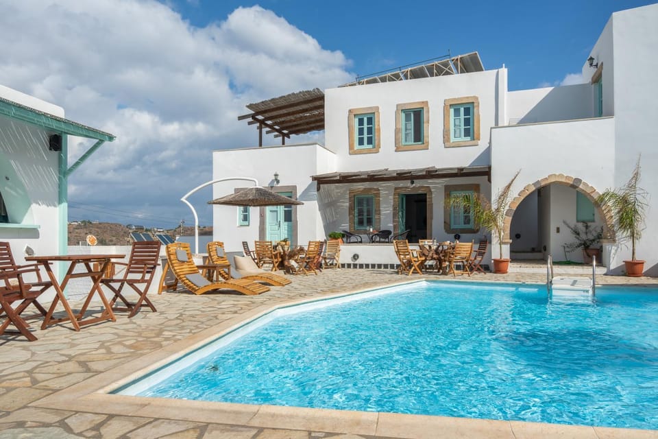 Property building, Living room, Swimming pool