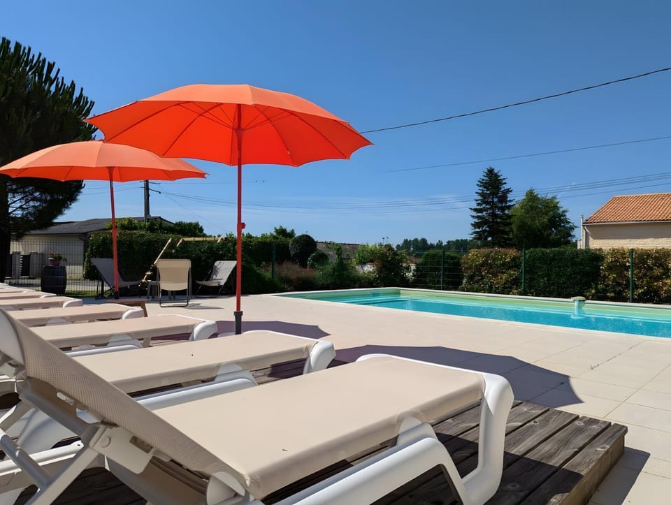 Property building, Living room, Swimming pool