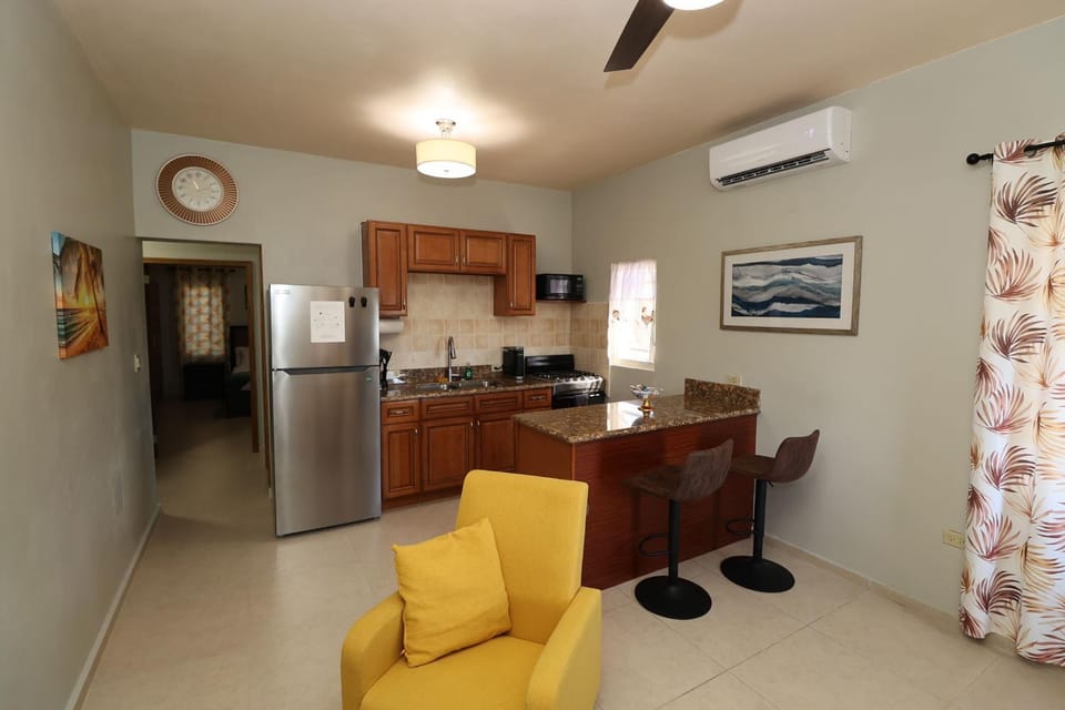 Living room, kitchen