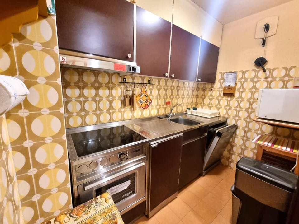 Kitchen or kitchenette, dishwasher, stove