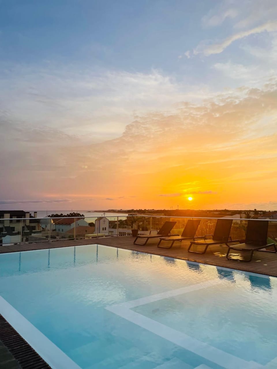 Swimming pool, Sunset