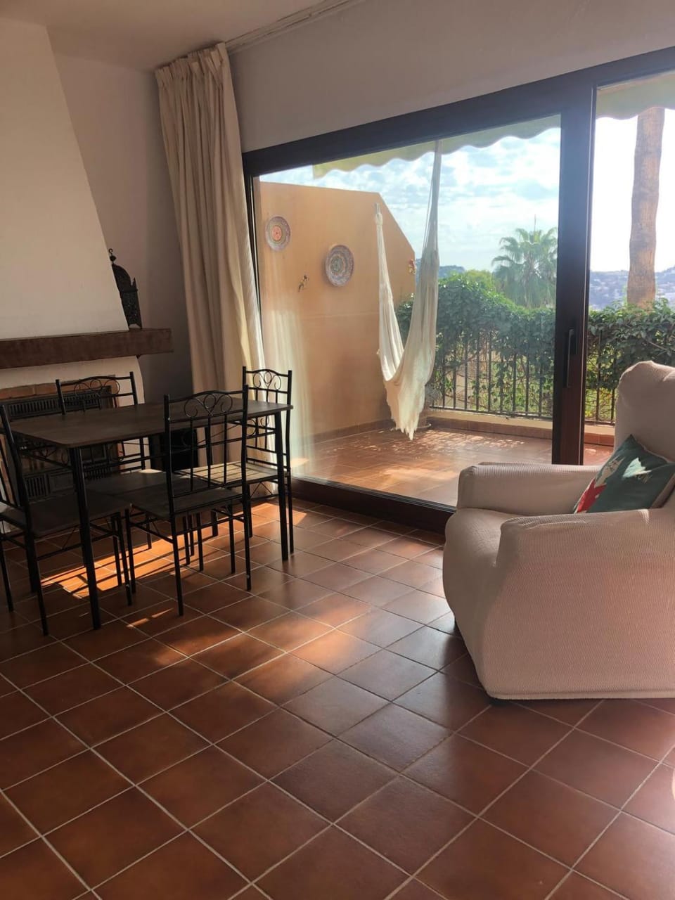 Balcony/Terrace, Living room, Dining area, fireplace
