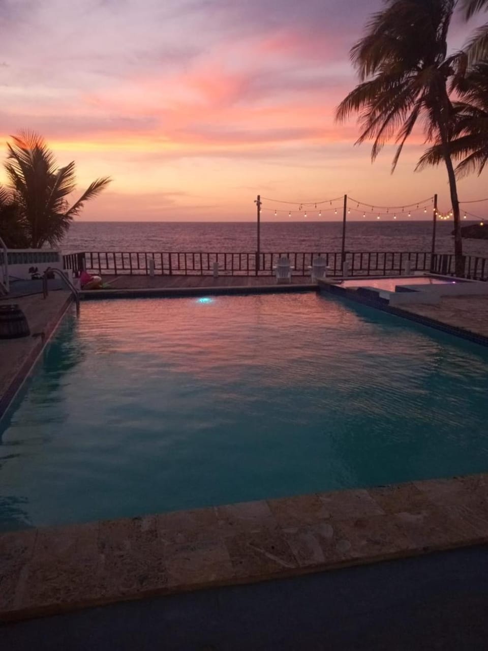 Pool view, Sea view, Swimming pool, Location, Sunset