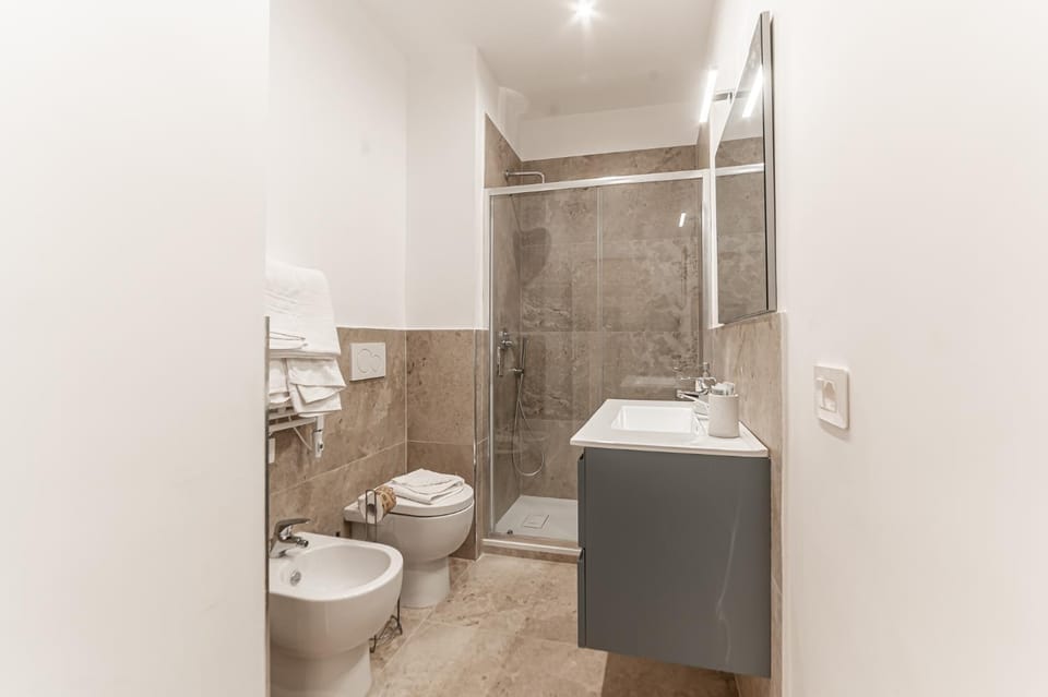 Shower, Bathroom, bidet, towels