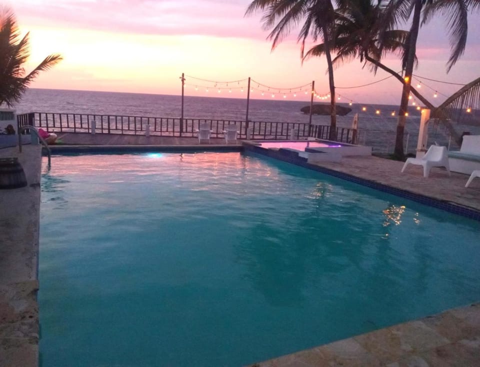 Pool view, Sea view, Swimming pool, Sunset