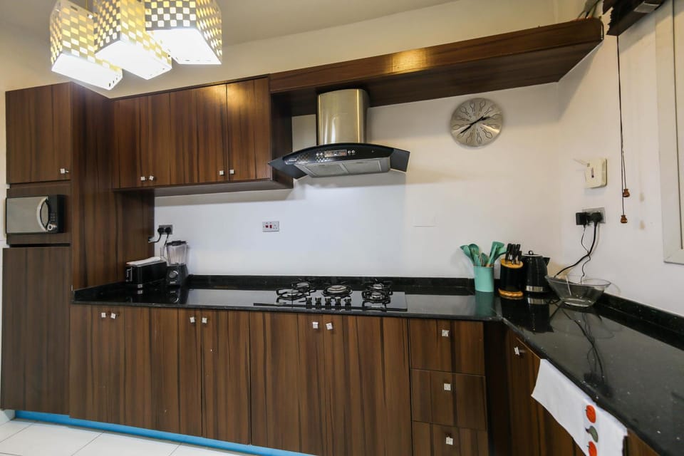Kitchen or kitchenette, dishwasher, stove