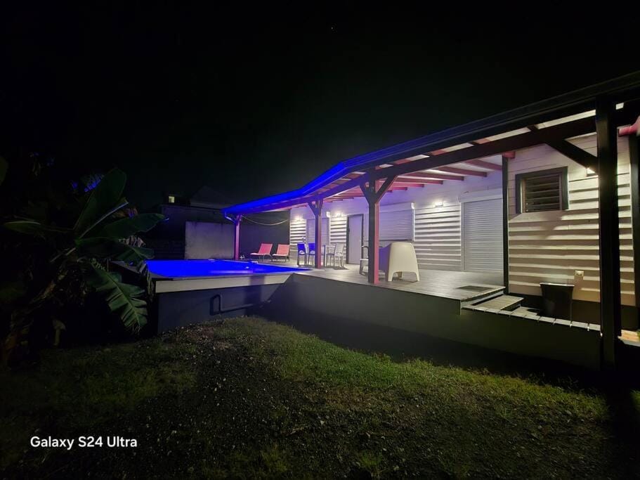 Property building, Night, Garden