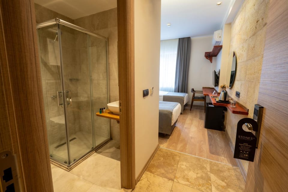 Shower, Bed, Bathroom, Bedroom