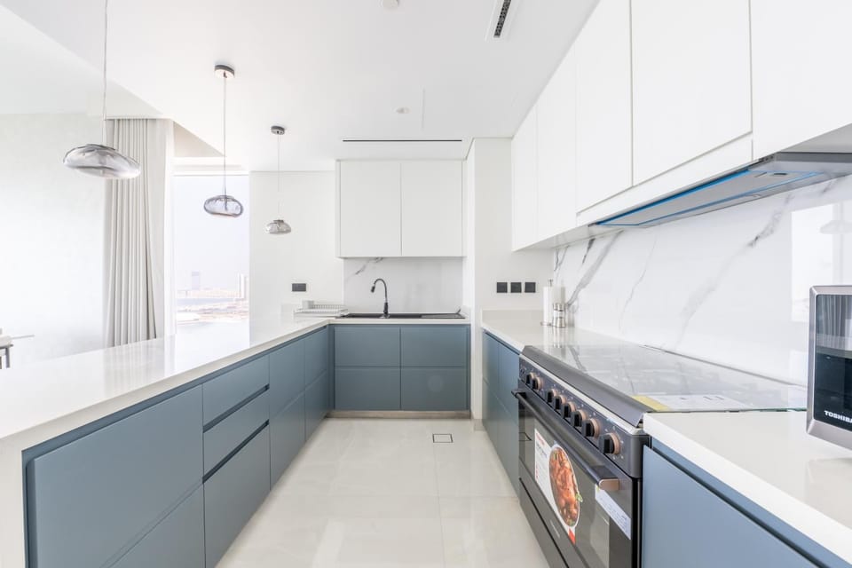 Kitchen or kitchenette, dishwasher, oven, stove
