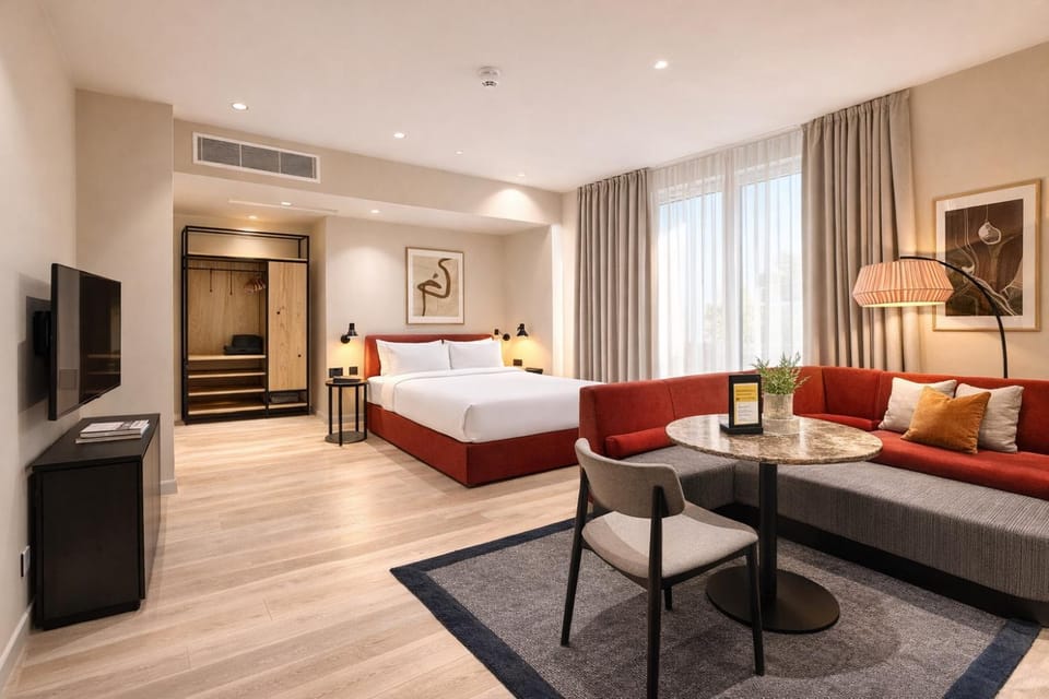 Bed, Photo of the whole room, Seating area, Bedroom