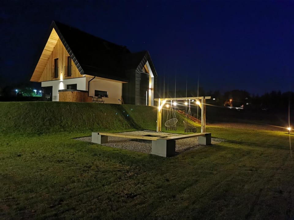 Property building, Night, Garden view