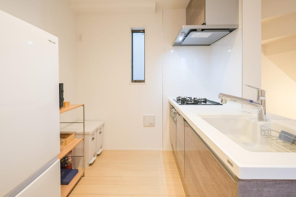 Kitchen or kitchenette, dishwasher