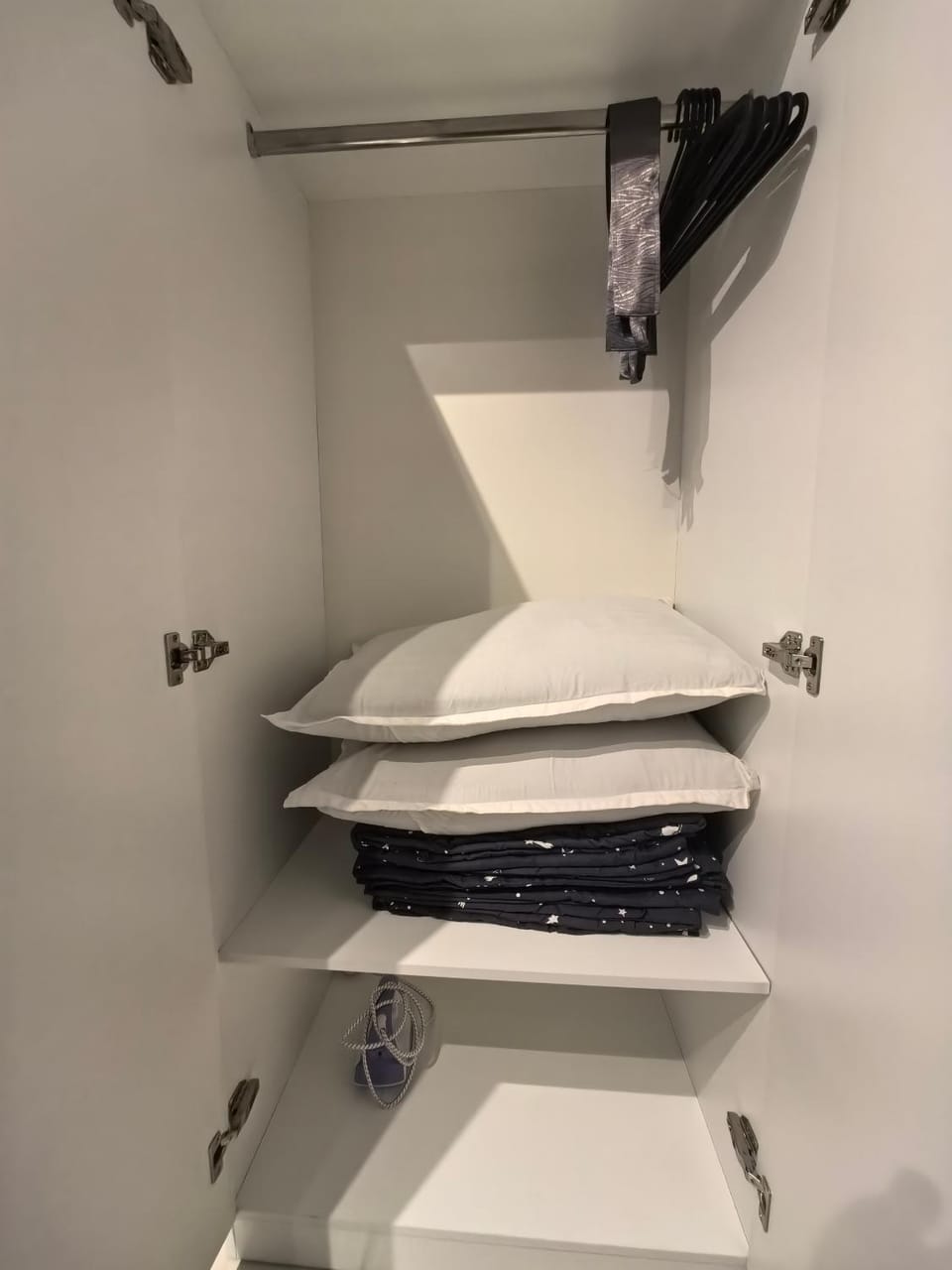 Bed, wardrobe